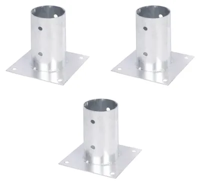 Produktbild von Alberts Aufschraubhülse | für Rund- oder Vierkantholzpfosten | feuerverzinkt | Ø81 mm | 3er Set