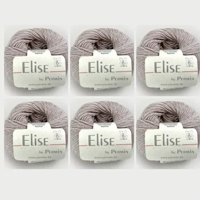 Produktbild von 6x Elise by Permin – s Baumwoll-Kaschmir-Garn (25 g/115 m) (16 Latte)