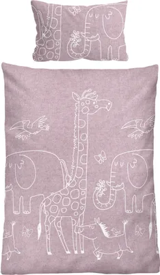 Zdjęcie produktu dla biberna melanżowa pościel flanelowa 0840520 TIERE kolor: jeżyna, rozmiar: 1x 100x135 cm + 1x 40x60 cm