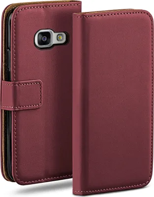 Produktbild von moex® Book Case kompatibel mit Samsung Galaxy A5 (2016) - Hülle 360 Grad klappbar, Weinrot
