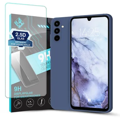 Produktbild von Hülle für Samsung Galaxy A35 5G mit 9H Displayglas Displayschutz Case Cover Bumper Smartphone Softgrip Schutzhülle Farbe: Lavendelblau