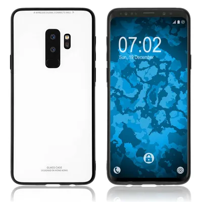 Produktbild von PhoneNatic Case kompatibel mit Samsung Galaxy S9 Plus - Hülle weiß mit Glasrücken Hard-case Cover