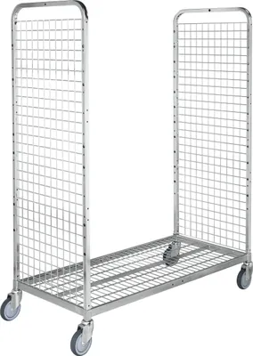 Produktbild von Kongamek Kommissionierwagen verzinkt 1300x625x1230mm 2 Gitterwände mit Gummibereifung ohne Bremse
