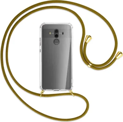 Produktbild von Handykette Backcover-Schutzhülle mit Band (Metall goldfarben) für Huawei Mate 10 Pro - khaki