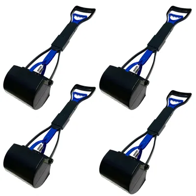 Immagine prodotto di Set da 4 palette pieghevoli per escrementi, pinza per escrementi da 60 cm, raccoglitore di escrementi per cani e gatti, pinza per escrementi, paletta per escrementi di cane, raccoglitore di escrementi di cane, in plastica