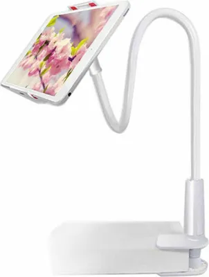 Obrázok produktu pre 27-palcový flexibilný stojan na tablet a telefón s husím krkom, držiak na mobilný telefón s nastaviteľným uchytením a 3-palcovou skrutkovacou svorkou na stôl/posteľ, kuchyňu
