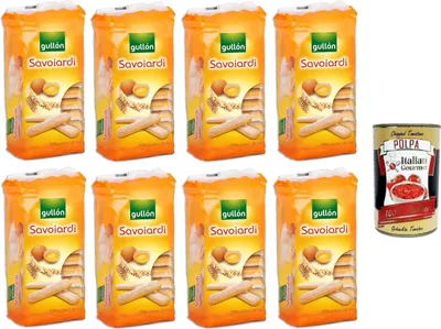 Produktbild von Gullon Savoiardi Biscotti all'Uovo Savoiardi Eierkekse 8x300g+ Italian Gourmet polpa 400g
