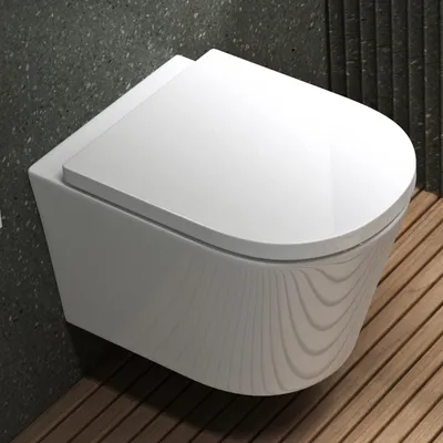 Produktbild von Mai & Mai Hänge-WC Weiß mit Softclose Sitz  | Wand WC aus keramik spülrandloses WC BTH:  35,5x49x35cm Aachen108