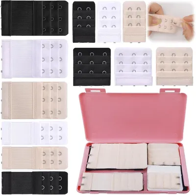 Produktbild von BH Verlängerung 12 Stück, 2 Haken Und 3 Haken, Elastisch Mit Edelstahlhaken, Für Schwangerschaft Und Gewichtsänderung