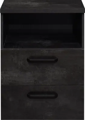 Produktbild von FURNARO Kommode Klipp Schubladenkommode Beistellschrank B/H/T: 50x73x35 cm, Farbe:Schwarzstahl