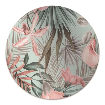 Produktbild von Rundmatte - Stuhlunterlage Bürostuhlunterlage - Rund Ø 100 cm - Bodenmatte - Fußmatte - Pastellblumen