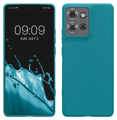 Produktbild von kwmobile Handyhülle für Motorola Edge 50 Hülle - TPU Case - Kabelloses Laden - Schutzhülle Cover in Petrol
