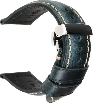Image de Bracelet de montre en cuir ciré vintage REZERO 18-26 mm pour hommes et femmes