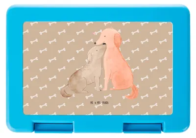 Produktbild von Mr. & Mrs. Panda Bento Box Hunde Liebe - Hundeglück - Geschenk, Butterbrotdose, Vorratsbehälter, Snackbox, Hund, Kuscheln, Herz, Sprüche, Bentobox, Kuss, Lunchbox