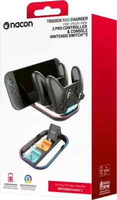 Produktbild von Nacon Ladegerät für Nintendo Switch 2 Tri Charging Station für Switch 2, 2 Pro Crontroller NA029086