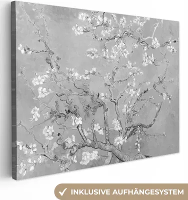 Obrázek produktu pro OneMillionCanvasses® - Obrazy na plátně - Mandlový květ - Umění - Van Gogh - Šedá, nástěnná malba, nástěnné dekorace obrazy obývací pokoj, 120x90cm