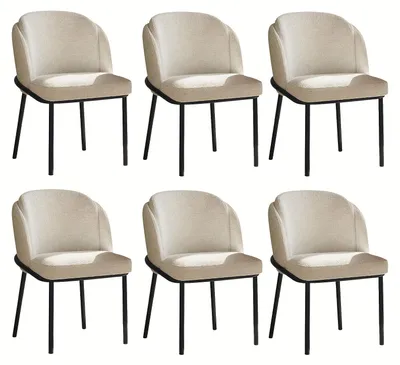 Obrázek produktu pro Jídelní židle - Židle - Ergonomický design - Židle s černými nohami - Bílé židle