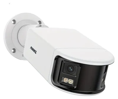 Image de Système de sécurité – Caméra IP 4K Ultra HD à double objectif – Vue panoramique à 180° – Vision nocturne en couleur
