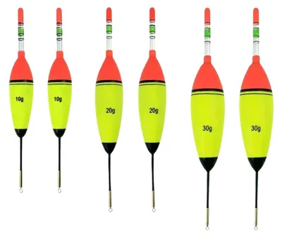 Productafbeelding van TRANKIELO® - Lichtgevende hengeldobbers set van 6 - EVA-schuim, diverse gewichten, ideaal voor snoek en baars