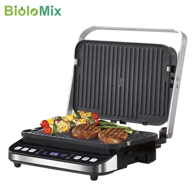 Productafbeelding van Elektrische Contactgrill 2000W met Digitale Bediening en Wafelijzer Optie