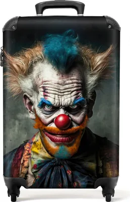 Obrázok produktu pre NoBoringSuitcases.com - Killerclown kufor pánsky - 55x40x20 cm a 55x35x25 cm - darček pre mladých chlapcov originál - víkendová taška killerclown - kufor na kolieskach príručná batožina - kufor na kolieskach pre dospelých - cestovný kufor na kolieskach - kufor na kolieskach ľahká príručná batožina kufor 55x35x20 cm, 36L,