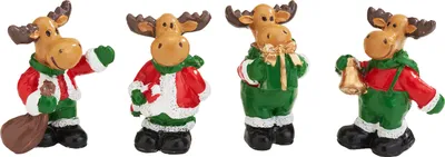 Produktbild von VBS Miniatur Rentier Wally Set 4 Stück 3x2.9x5 cm Dekofigur Weihnachten