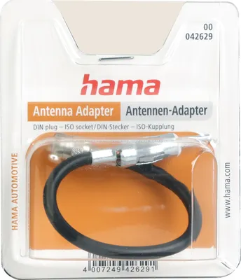 Obrázek produktu pro Hama Antenna Adapter Plug DIN - Socket ISO, Adaptr na antnu, Samec, Samice, ern