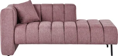 Zdjęcie produktu dla BELIANI Szezlong lewostronny różowy czarne nóżki tapicerowana leżanka grube siedzisko poduszka styl nowoczesny glamour