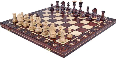 Image de Pièces d'échecs SENATOR (42x42cm) - pièces d'échecs classiques en bois idéales pour les cadeaux