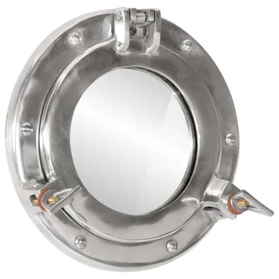 Productafbeelding van Wandspiegel patrijspoort Ø23 cm aluminium en glas