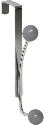 Produktbild von Kleiderhaken aus metall mit 2 keramikhaken - chrom grau - Tendance