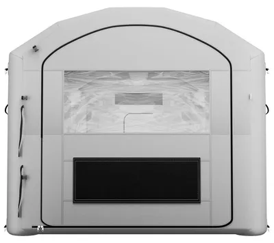 Produktbild von Aufblasbare Lackierkabine, 6 x 3 x 2,5 m, mobile Spritzkabine mit 550W + 750W Gebläsen und großem Filterschwamm, aufblasbares Lackierzelt mit gewölbtem Dach für ATVs, Motorräder und mittelgroße Möbel, Farbe: Grau