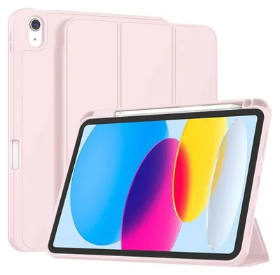 Produktbild von Techsuit Flex Trifold Tablet-Hülle mit Pencil-Halter für Apple iPad 2022 - Rosa
