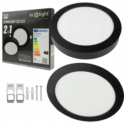 Produktbild von LED-Deckenleuchte, Downlight, 24W, CCT, 2-in-1 (Einbau und Aufputz), Schwarz