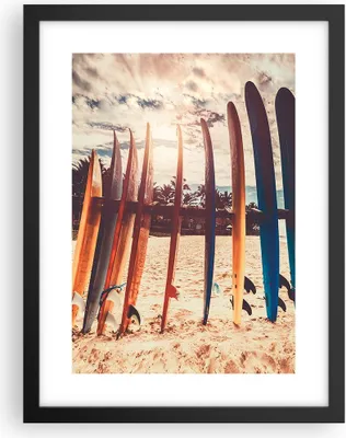 Produktbild von Gerahmtes Poster - Schwarzer Rahmen - Surfen Strand Board - 30x40 cm - Wand Bild - Wanddeko - Wandbilder - Kunstposter - Wandposter - Bilderrahmen - Bilder - Kunstdruck - P2BPA30x40-4992