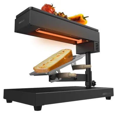 Raclette-Grill 600 W, Edelstahl, Antihaft, 2 Holzspatel