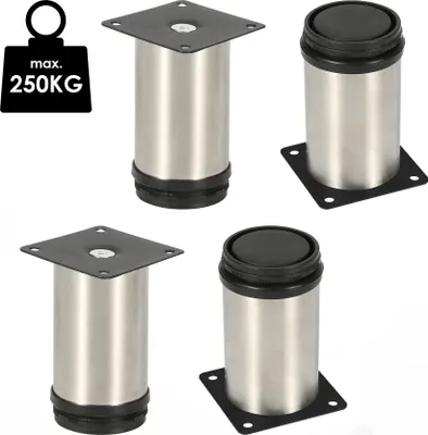 Obrázek produktu pro Clanmacy sada 8 nábytkových nohou sada stolových nohou nohy pohovky nohy nábytku podpěry postele nohy pohovky nohy skříně nohy nábytku nerezová ocel 120mm