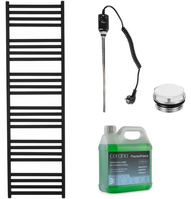 Immagine prodotto di CERANO - Set di radiatori elettrici da bagno Fulgiduson - 600 W - nero opaco - 1800 x 530 mm