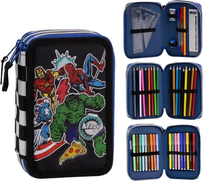 Immagine prodotto di CERDÀ Marvel Avengers Trójkomorowy Piórnik - Oficjalny Produkt, Akcesoria Szkolne