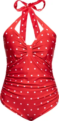 Produktbild von QUEEN KEROSIN Badeanzug Im Vintage-Design Dotted Rot Xs
