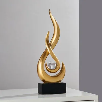 Produktbild von Moderne Goldene Deko Skulptur für Wohnzimmer Tisch