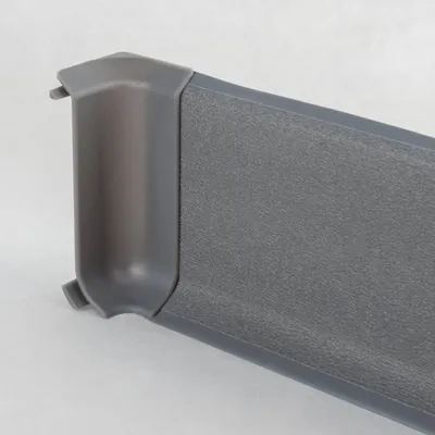 Produktbild von PROVISTON | Innenecke für Kunststoff Sockelleiste | Hartschaum PVC | Grau | 12,8 x 60 x 2500 mm | Mit flexibler Weichlippe | Wasserfest | Hochwertige Fußleiste | Einfache Montage
