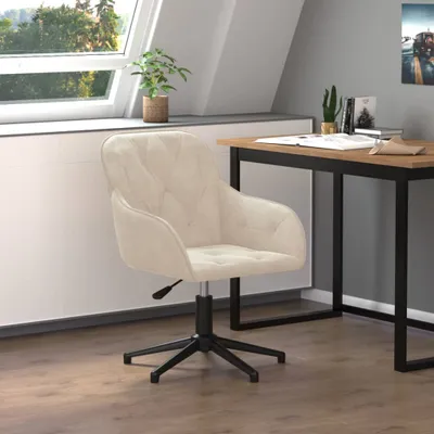 Obrázek produktu pro The Living Store Kancelářská židle Swivel Cream Velvet
