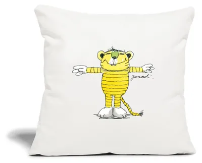Produktbild von Spreadshirt Janosch Tiger Pose Kissenbezug 45x45 cm, One size, Naturweiß