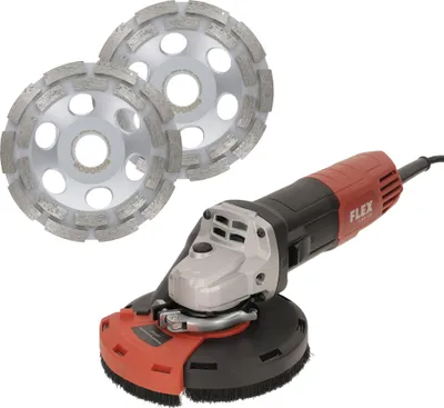 Produktbild von FLEX Betonschleifer Set - Flex Winkelschleifer + 2x Diamantschleiftopf Standard