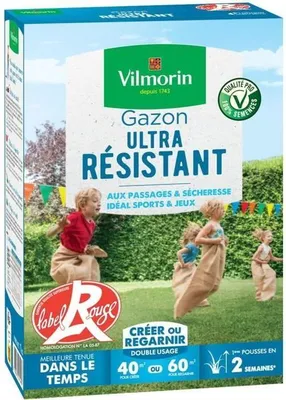 Image de Gazon VILMORIN Ultra Résistant - 1 kg - Label Rouge - Résistant aux piétinements