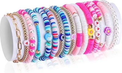 Produktbild von Buntes Handgefertigtes Armband aus Heishi Perlen