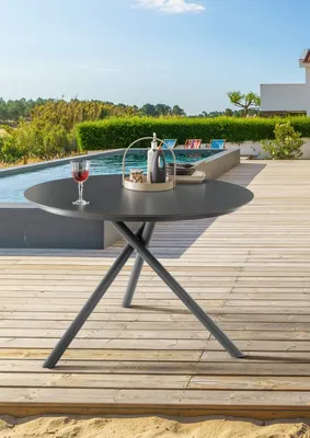 Produktbild von Destiny Esstisch BARLETTA Ø110x77cm, HPL Platte, rund