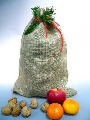 Produktbild von Jutesäckchen natur mit Kordel Weihnachten Nikolaus 24 x 30 cm