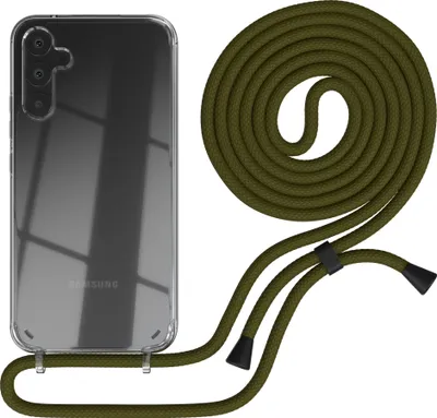 Produktbild von EAZY CASE Handykette kompatibel mit Samsung Galaxy A34, Handyhülle mit Umhängeband, Handykordel, Schutzhülle Clear, Band in Grün